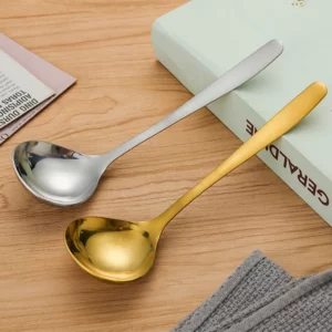 Korean Stainless Steel Thicken Spoon Large Long Handle Soup Spoon for Hot Pot Soup Ladle Home Kitchen Tableware Cooking Utensils - Image 5