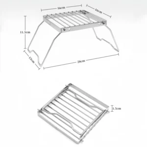 Ourdoor Stainless Steel Camping Grill Portable Foldable Mini Grill Rack Burner Stove Stand For Picnic Cooking Camping Equipment - Image 3