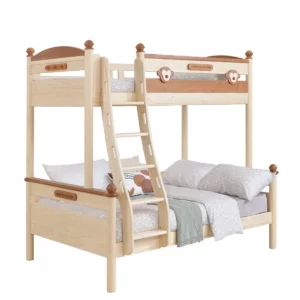 Modern Design Solid Wood Storage Children Three Bunk Bed Triple Bunk Bed for kids - Image 6