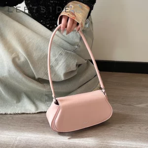 LEFTSIDE Simple Small Pu Leather Underarm Bags for Women 2024 Korean Fashion Females Armpit Bag Females Shoulder Bag Handbags - Image 1