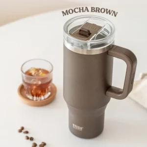 Tyeso 900/1200ML Tumbler Bottle Stainless Steel Car Mug With Handle Straw Thermal Iced Travel Vacuum Insulated Coffee Hot Cup - Image 4