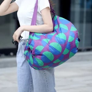 Large Capacity Foldable Shopping Bag Eco-friendly Waterproof Storage Bag Portable Handbag Reusable Storage Bags For Travel - Image 4