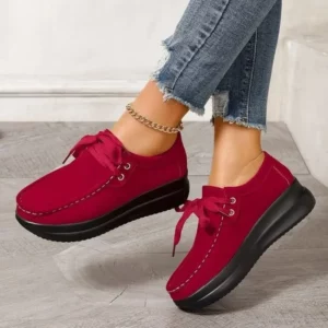 2024 FASHION BREATHABLE CASUAL FLAT SHOES WOMEN LADIES LIGHT SWING PLATFORM GIRLS SHOES WOMEN SLIMMING CASUAL WOMEN FLATS SHOES - Image 4