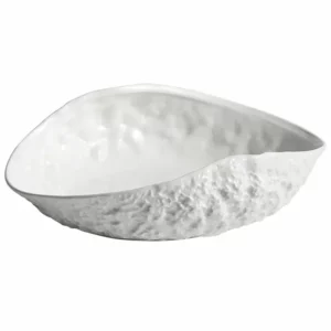 Creative White Plate Ceramic Tableware Restaurant Pasta Plate Household Dessert Stone Pattern Western Food Bowl - Image 3