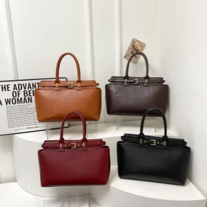Large Size Women Top-handle Bags Retro Pure Color Big Capacity Shopping Totes 2024 Winter Latest Trendy Luxury Designer Handbags - Image 6