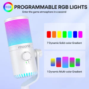 Maono DM30 RGB USB Microphone RGB Gaming Microphone Computer Mic USB Gaming Mic with Mic Gain and RGB Lighting for PC,Phone - Image 3