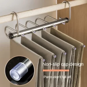 Folding Magic Pants Hangers 5/9layers Stainless Steel Space Saving Clothes Rack Organizer For Wardrobe Jeans Trousers Scarf - Image 2