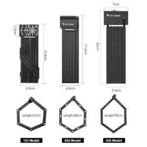 WEST BIKING Portable Bicycle Folding Lock Security Durable Anti-Theft Scooter Electric Bike Padlock MTB Road Bike Accessories - Image 4