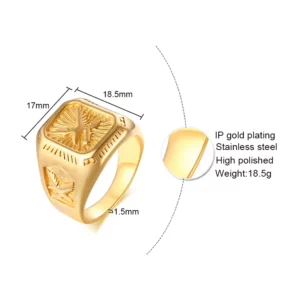 Bald Eagle Signet Ring For Men Gold Plated Bird Stamp Bird Rings Stainless Steel Hawk Band Jewelry - Image 5