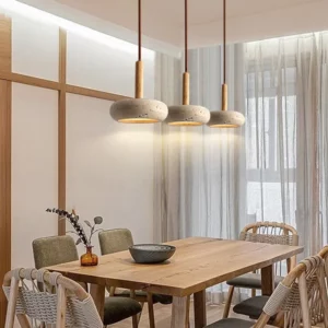 Stone Pendant Lamp Wood Hanging Light for Bedroom Bedside Light Dining Table Small Light Home Decoration - Image 2