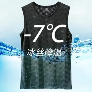 Men's Ice Silk Mesh Tank Tops Gym Stringer Transparent Bodybuilding Sleeveless Shirt Fitness Vest Male mesh Muscle Singlets - Image 3