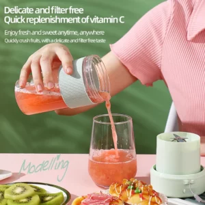 Portable Juicer Blender with Straw USB Rechargeable Mini Juicer Cup Wireless Electric Juice Machine for Shakes Fruit Vegetable - Image 3