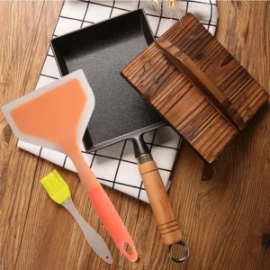 Frying Tamagoyaki Omelette Black Non Stick Pan Fry Egg Pancake Kitchen Pot Cover Gas Cooker Induction Japanese Cast Iron Pan - Image 5