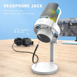 FIFINE USB Microphone for Recording and Streaming on PC and Mac,Headphone Output and Touch-Mute Button,Mic with 3 RGB Modes -A8 - Image 4