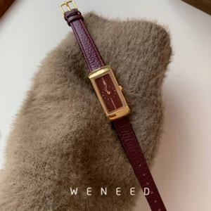 WENEED Ankola red watch women's 2024 new fashion temperament rectangular women's quartz watch niche light luxury - Image 2