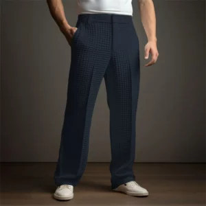 Fashion Twill Baggy Business Trousers For Men 2024 Solid Color Mid Waist Straight Pant Male Casual Pockets Style Long Pant 2024 - Image 3