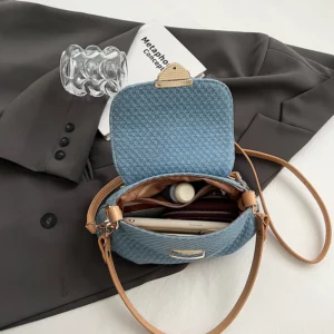 Luxury Designer Jean Bag Women Denim Underarm Shopper Purse 2024 New Brand Women's Handbag Leather Shoulder Crossbody Bag - Image 5