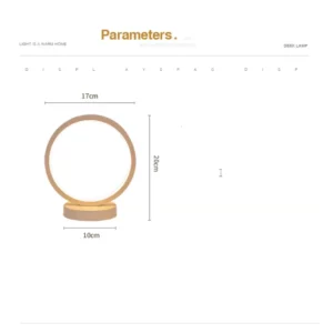 20CM LED Simple Circular Ring Table Lamp Bedroom Bedside Living Room Restaurant Hotel Decorative Lamp Dimmable Round Night Light - Image 2