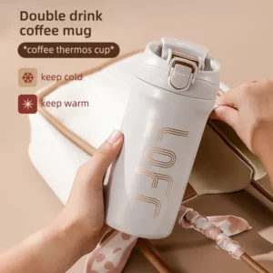 600ML Thermos Water Bottles Coffee Cup 316 Stainless Steel Vacuum Insulated Cup Portable Ice American Coffee Mug Drinking Kettle - Image 1