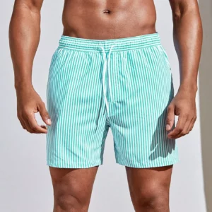 New 3d Line Splicing Men's Sports Shorts For Summer Casual Soft Personalized Breathable Holiday Polyester Beach Surfing Shorts - Image 2
