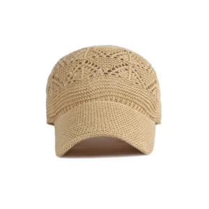 Summer Women's Hollow baseball cap Breathable Knit Hat Holiday Mesh Hat Adjustable Cap Sun Hat - Image 4