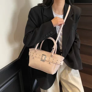 LEFTSIDE PU Leather Small square Tote Bags Lady Shoulder Bag for Women 2025 Spring Y2K Crossbody Bags Retro Handbags and Purses - Image 3
