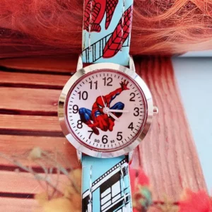 Disney Spiderman Children's Watch Anime Figures Student Quartz Watch Avenger Toys Spiderman Leather Strap Wristwatches Gifts - Image 4