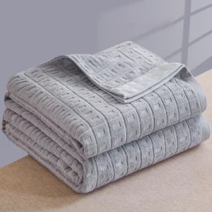 Cotton Terry Towel Blanket for Beds Summer Towelling Quilt Bed Cover Adult Student Dormitory Bedspread Plaid Sofa Blankets Throw - Image 3