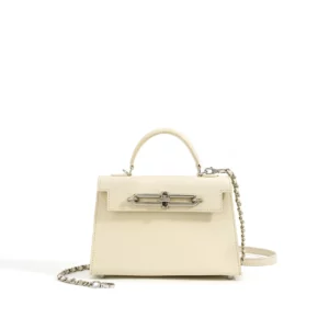 2025 New Women Casual Crossbody Bag Advanced One Shoulder Bag Small Square Tote Bags Genuine leather Lock Button Ladies Bag - Image 5