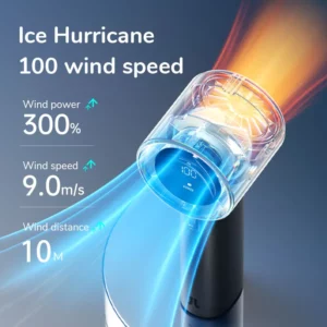 JISULIFE Mini Portable Hand Fan, 100 Wind Speeds, 5000mAh USB Battery Rechargeable, LED Digital Display, Travel,Camping,Outdoor - Image 2