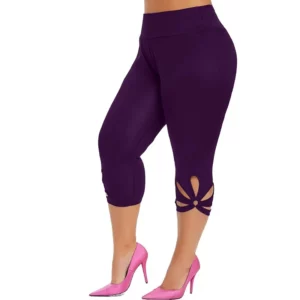 Women's Plus-Size Stretch Essential Legging Summer Elastic Waist Seamless Casual Leggings Short Pants Capri Leggins Mujer - Image 5