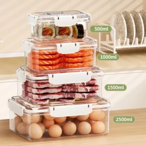 Microwave-Safe Food-Grade Square Container | Airtight Plastic Storage Box for Fruits Veggies & Meat | Kitchen & Fridge Organizer - Image 5