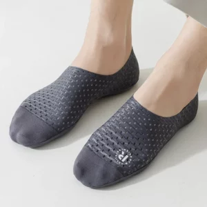 Solid Color Silicone Non-slip Sock Slippers Hollow Out Breathable Summer Invisible No Show Socks Men Male Ice Silk Sock Slippers - Image 5