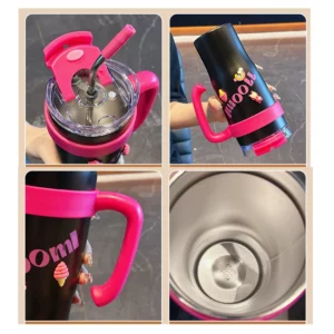 Kawaii Sainless Steel Tumbler For Coffee Car Mug Freeze Thermos 1100ml Cute Thermal Water Bottle With Straw Keep Cold Hot Cup - Image 3