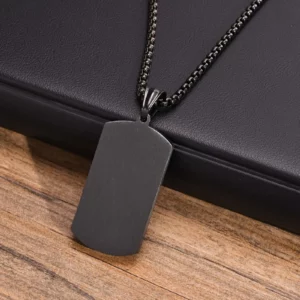Necklace For Men Stainless Steel Zircon Inlay Geometric Pendant Black Necklace Metal No Fade Anti Rust Fashion Design Jewelry - Image 5