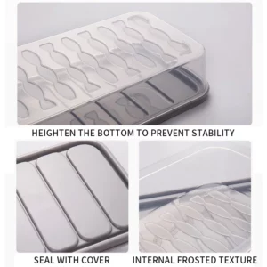 Freezer Dumpling Box Food Storage Container Stackable Food Saver Box with Lid Square Plastic Single-layer Sealed Transparent Box - Image 5