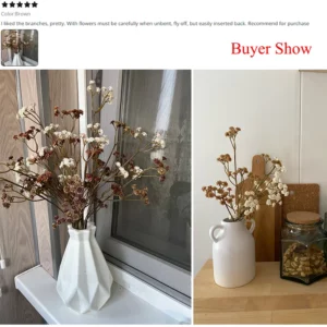 62CM/pc 81 High Quality Small Flowers Autumn Color Feel Soft Rubber Gypsophila Dry Flower 6 Color PVC Bouquet Home Garden Decor - Image 4