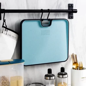 Wheat Straw Cutting Board Vegetable Meat Chopping Board Hanging Hole Spilover Prevention Kitchen Accessory Garlic Grinding - Image 4