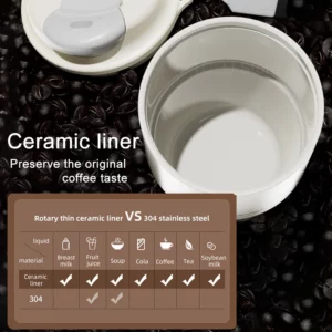 410ml Ceramic Liner Thermos Coffee Cup Double Wall Stainless Steel Vacuum Insulated Thermos For Coffee Thermal Mug Tumbler Gift - Image 6