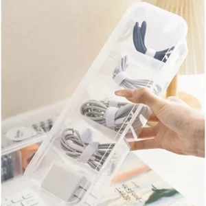 Transparent Data Cable Organizer Case Classification Dustproof Card Organizer with Lid Clutter Collection Box for Office Home - Image 6