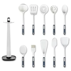 White Silicone Kitchen Cookware High Temperature Resistant Non-Stick ABS Handle Spatula Shovel Baking Tool Cooking Utensils Set - Image 6