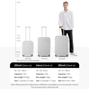 Mixi Carry On Luggage with Cup Phone Holder Hard Shell Rolling Travel Suitcase with Spinner Wheels 20 24 26 Inch M9290 - Image 6