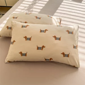 Cute Dog Printed Duvet Covet Set Brown Color Comforter Cover with Pillowcase for Kids Single/Queen/King housse de couette Full - Image 3