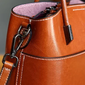 100% Geniune Leather Women Bucket Bag Casual ladies crossbody Hand Bag High Quality Commuter Shoulder Bag for girls - Image 5