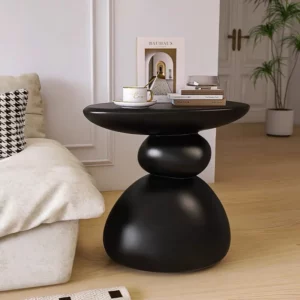 Modern Creative Imitation Stone Coffee Table, Living Room Decor, Resin Round Table, Movable Tea Table, Minimalist Furniture - Image 6