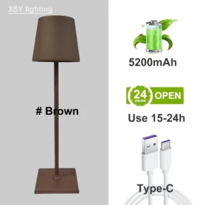 Hotel Cordless Usb Rechargeable Table Lamp Poldina Waterproof Touch Switch Table Lamp for Bedroom Hotel Living Room Restaurant - Image 6