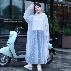 Outdoor hiking fishing mountain climbing raincoat long full-length rain proof single electric battery car onepiece poncho adults - Image 2