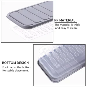 Freezer Dumpling Box Food Storage Container Stackable Food Saver Box with Lid Square Plastic Single-layer Sealed Transparent Box - Image 4