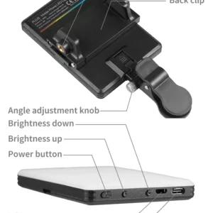 Mini Fill Light RGB LED Straight Pocket Video Photography Lighting Pocket Live Vlog Clip for Phone iPhone iPad Laptop Camera - Image 6