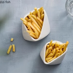 Solid Colored Irregular Ceramic French Fries Bowl Dessert Bowl Snack Bowl Seasoning Bowls Molecular Cuisine Creative Tableware - Image 3